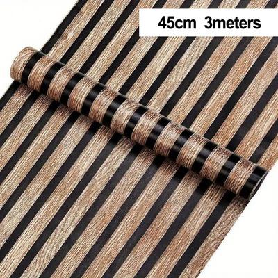 45CM*3 Meters Waterproof PVC Imitation Wood Grain Wall Stickers Wall Renovation