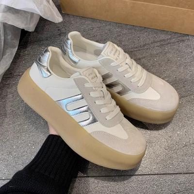 Cowhide Version~ Leather Platform German Training Shoes Women's 2025 New Shoes Women's Forrest Gump Shoes Women's Versatile Sports and Leisure Shoes