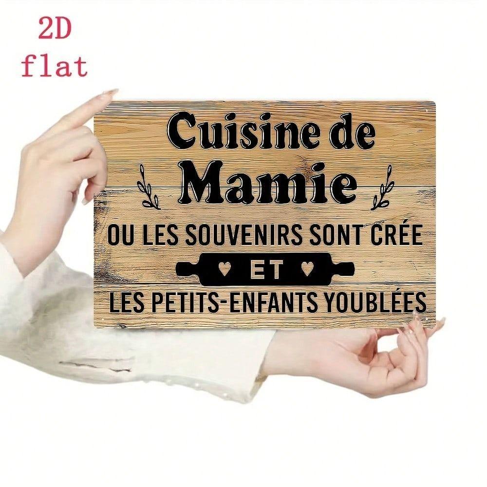 Vintage French Country Kitchen Tin Sign Cuisine De Merie Rustic Farmhouse Wall Decor Indoor Outdoor Metal Plaque