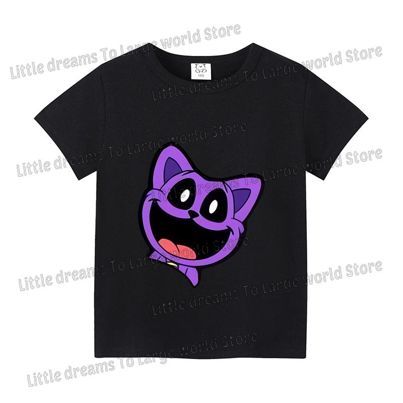 Smilings Critters Tshirt for Kids Cartoon Figure Printed Short Sleeve Clothes Children Summer White Black Base Tee Casual Tops