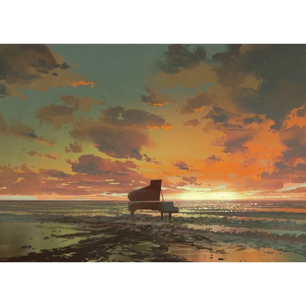 Abstrakte Vintage Musikposter Öl Jazz Saxophon Violine Gitarre Klavier Poster Leinwanddruck Wandkunst Poster Wohnzimmerdekor