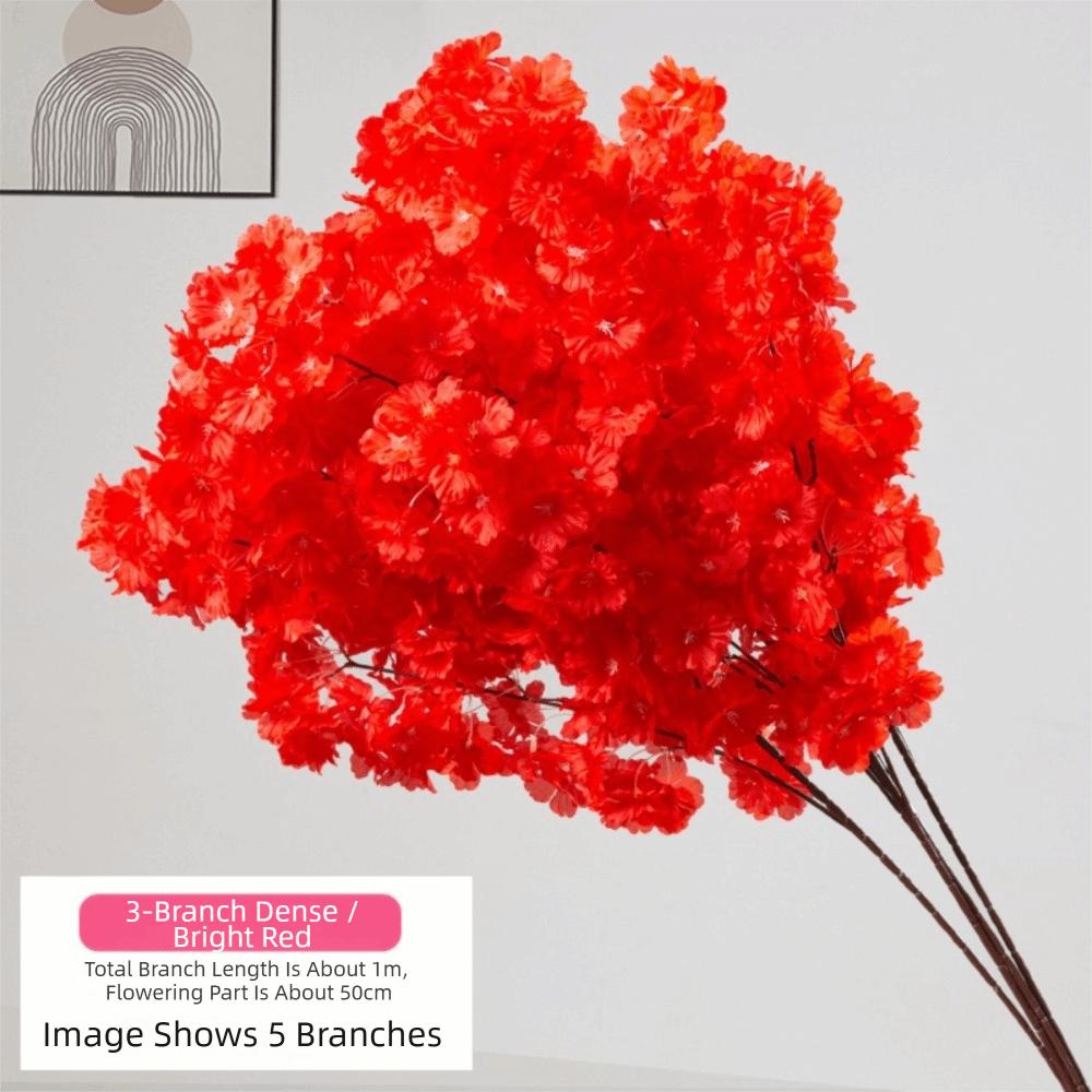 Simulation Branch Artificial Cherry Blossom Multiple Color Encrypted Cherry Artificial Flowers Spring Cherry Fake Flowers