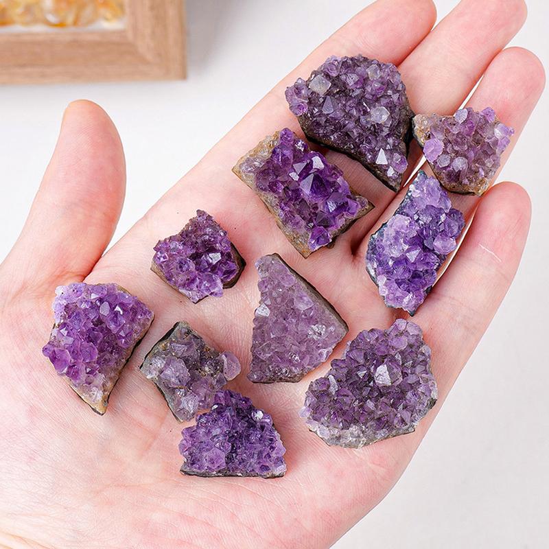 Natürlicher Amethyst Erz Rohstein Lila Kristalle Cluster Druse Geode Mineral Gestein Heilquarze Spitze Energie Zauberstab Handwerk