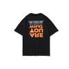 Li-Ning CF Youth Attitude Reversible English Print Loose Round Neck Short Sleeve T-Shirt Men Tops Black AHSQ352-1