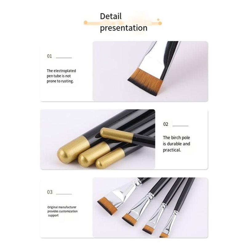 ABMH-Art Short Haired Nylon Brush Lacquerware Large Lacquer Brush Oil Painting Tools Materials Art Small Flat Pen Lacquer Art