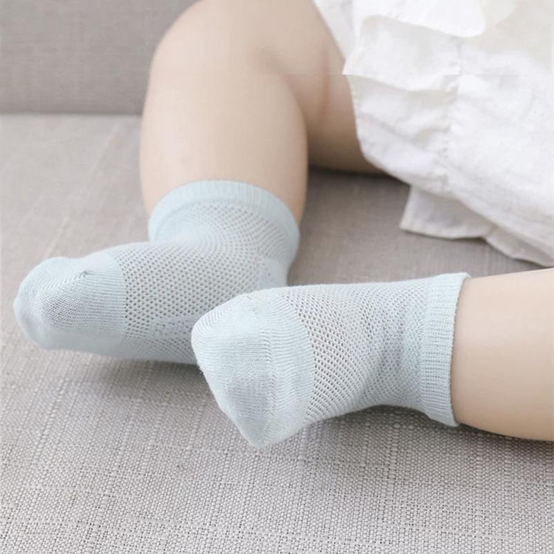 5Pairs Baby Mesh Socks Newborn White Color Net Sock 0-4Year Boys Girls Kids Thin Breathable Cotton Sock Summer Children Footwear