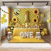 Cartoon Little Bee Theme Background Kids Birthday Party Decoration Honey Sunflowers Daisy Backdrop Newborn Baby Shower Supplies