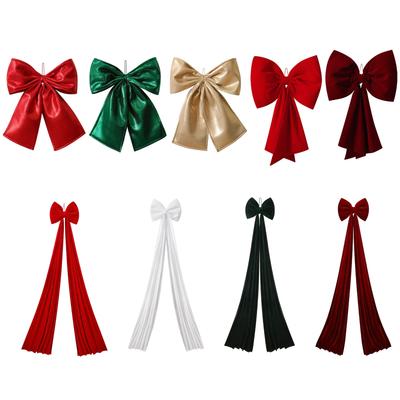Super Large Christmas Bow Pendant Red Velvet Xmas Tree Bowknot Pendant Ornaments For Home Decor New Year Party Gifts Decoration
