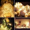 Christmas Wedding Holiday Party Decoration USB LED String Lights 5M50LED Silver Wire Garland Light Waterproof Fairy Lights for