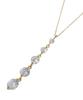 VINGTAINE Necklace with 5 Cubic Zirconia Stones, Adjustable Slider Chain, Cute Gift, Present (C3364-G)