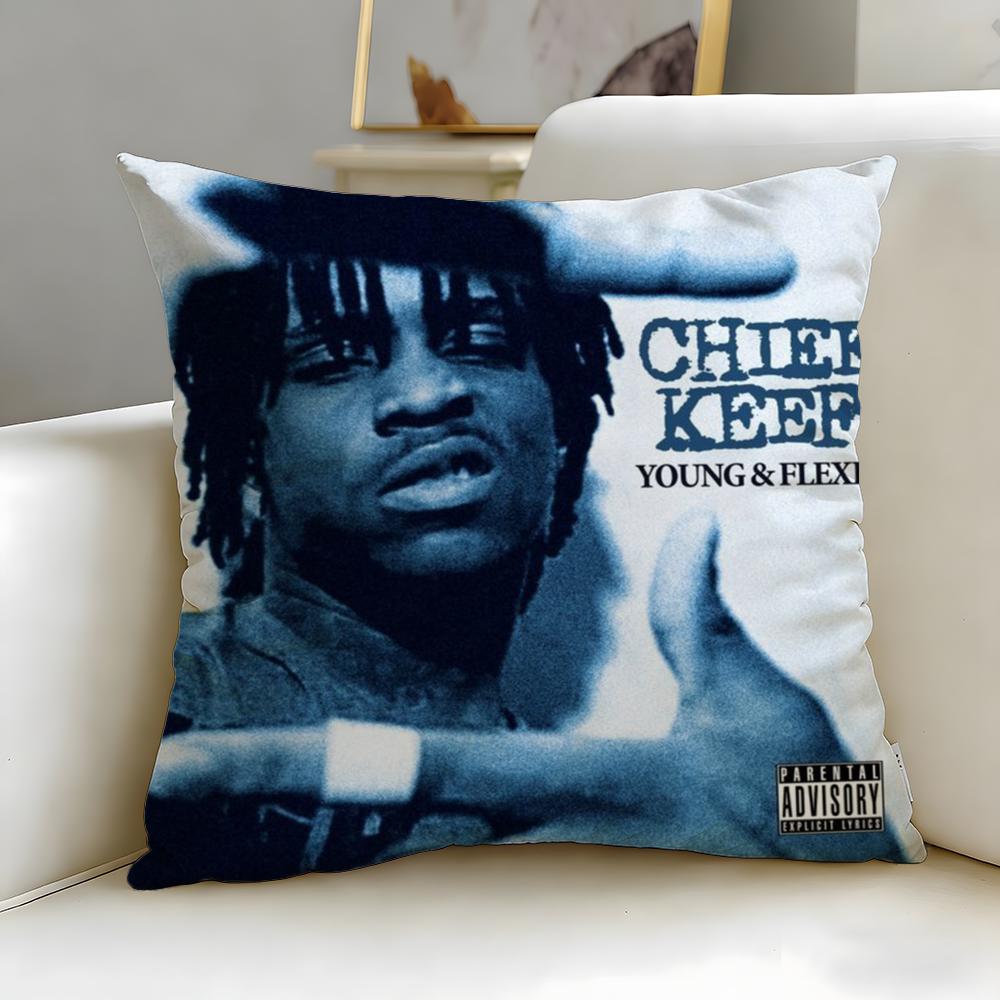 popular rapper Chief Keef Cushion Cover Soft & Easy-Wash Pillow Case – Versatile for Couch, Bed, Travel and Office