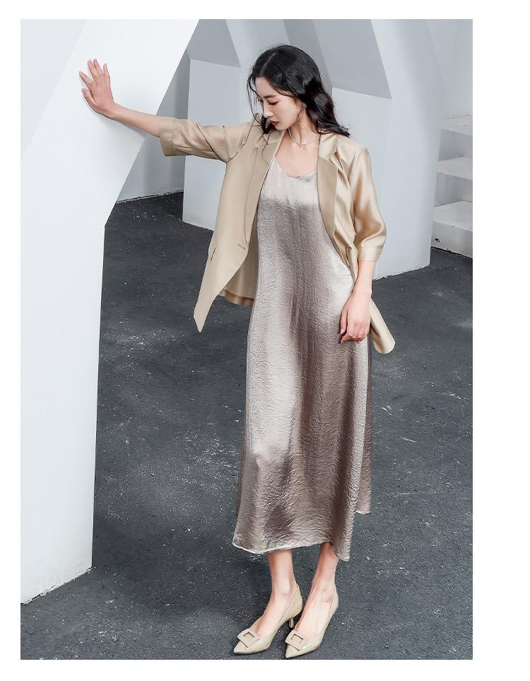 Five Sleeve Loose Thin Suit Jacket for Women's Summer Temperament Versatile Suit Top