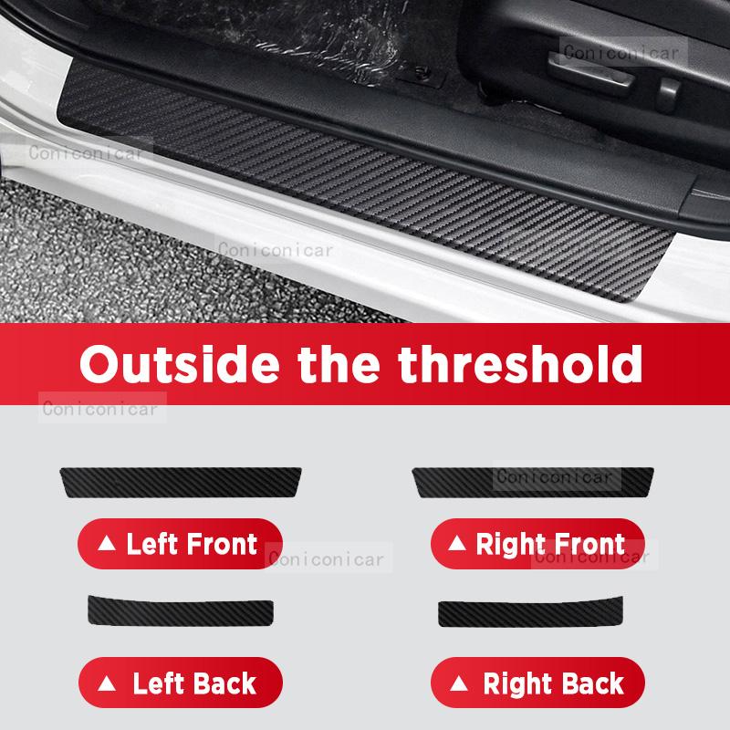 Auto Kohlefaser Türschwellen Aufkleber Für HONDA CIVIC 10. Generation Schwellenpedal Kratzfest Innenraum Dekoration Zubehör