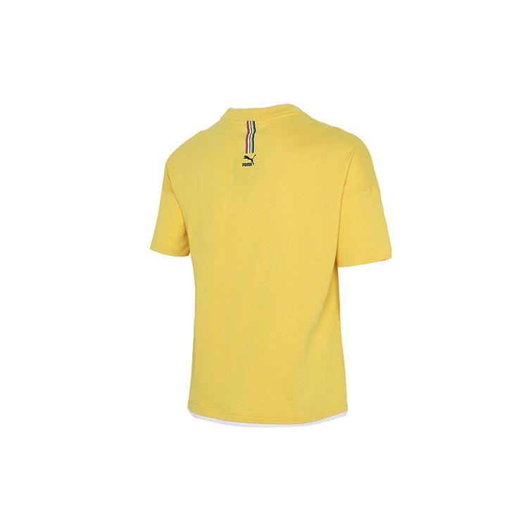 Puma Running Training Fitness Breathable Casual Round Neck Short Sleeve T-Shirt Men Tops Yellow 532257-37