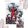 5D DIY Diamond Art Painting Kits for Adults, Deadpool Full Round Crystal Diamond Kits for Beginner for Home Wall Decorate