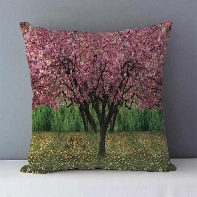 Plants Life Trees Printed Cozy Cushion Cover for Couch Bed Seat Back Cushions Home Decorative Pillows
