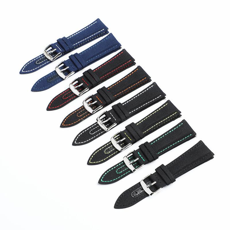Canvas Nylon Strap Universal Huawei Samsung Nylon Leather Watch Strap 20mm 22mm for Omega