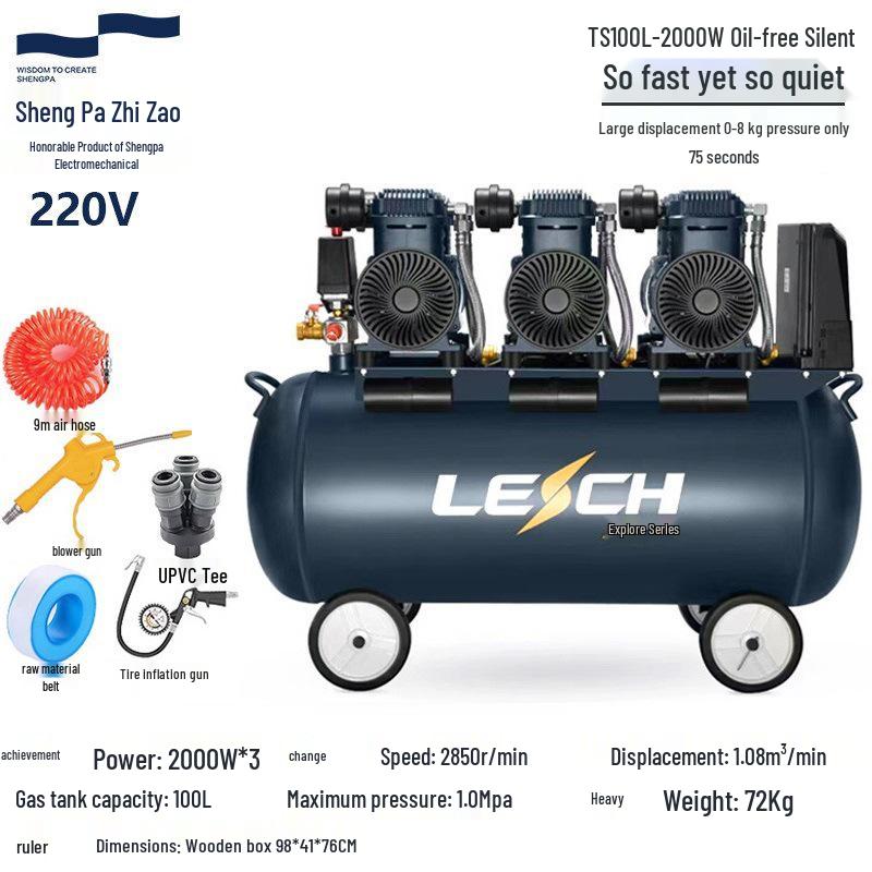 Shengpa Oil-Free Silent Air Compressor 1490W-2000W for Spraying