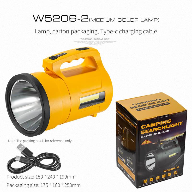 Searchlight Waterproof Outdoor With Colorful Strip Led Light High-Power Long-Range Multi-Function Portable Lamp with USB