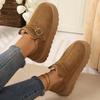 Faux Suede Platform Snow Boots Women Autumn Winter Thicken Plush Ankle Booties Mujer Non Slip Thick Sole Cotton Padded Shoes 43