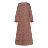 ZANZEA Women Floral Print Loose Casual Round Neck Long Sleeve Dress