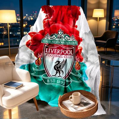 Liverpool F.C. Print Decke - Weich & Bequem, für Schlafzimmer, Reisen, Sofa, Heimdekoration - Geburtstags-Weihnachtsgeschenk für Freund
