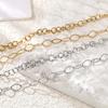 1Meter/Pack Two Sizes 304 Stainless Steel Oval Shape Handmade Chains for DIY Necklace Bracelets Jewelry Making Accessories