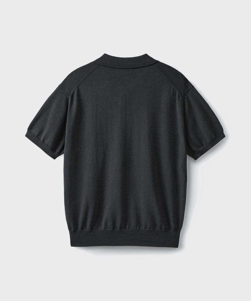 Beulaendideu Solid Open Collar Half Knit [Graphite]