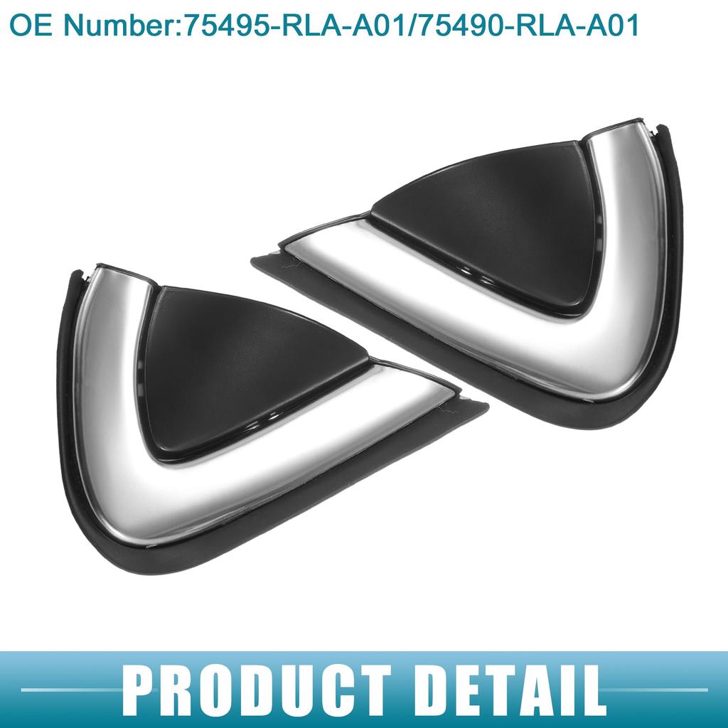 ABSOPRO Front Left and Right Door Mirror Corner Fender Triangle Cover Trim Rearview Triangle Panels for Honda CRV Black 1 Pair 2017-2019, Plastic,