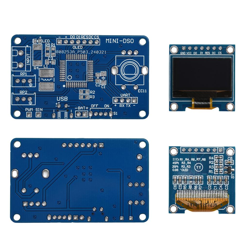 0.96-inch DOS LCD Oscilloscope Kit DC 5V BSTC Microcontroller Electronic DIY Components Micro USB Interface