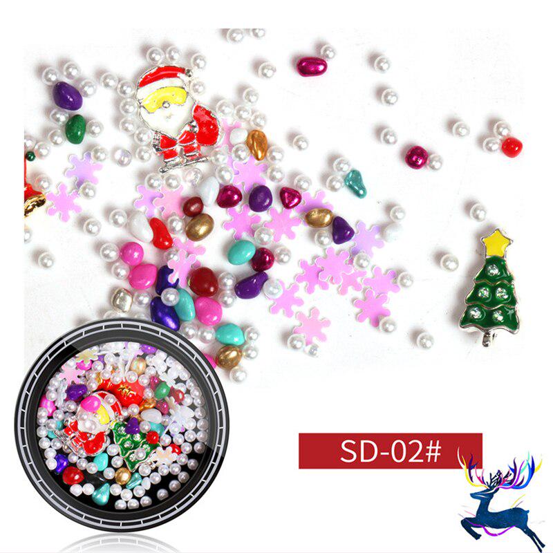 Santa Claus Snowflake Pearl Rivet Rhinestone Ab Flat Back Nail Rhinestone 3d Non Hotfix Nail Art Christmas Decoration Diy Tools
