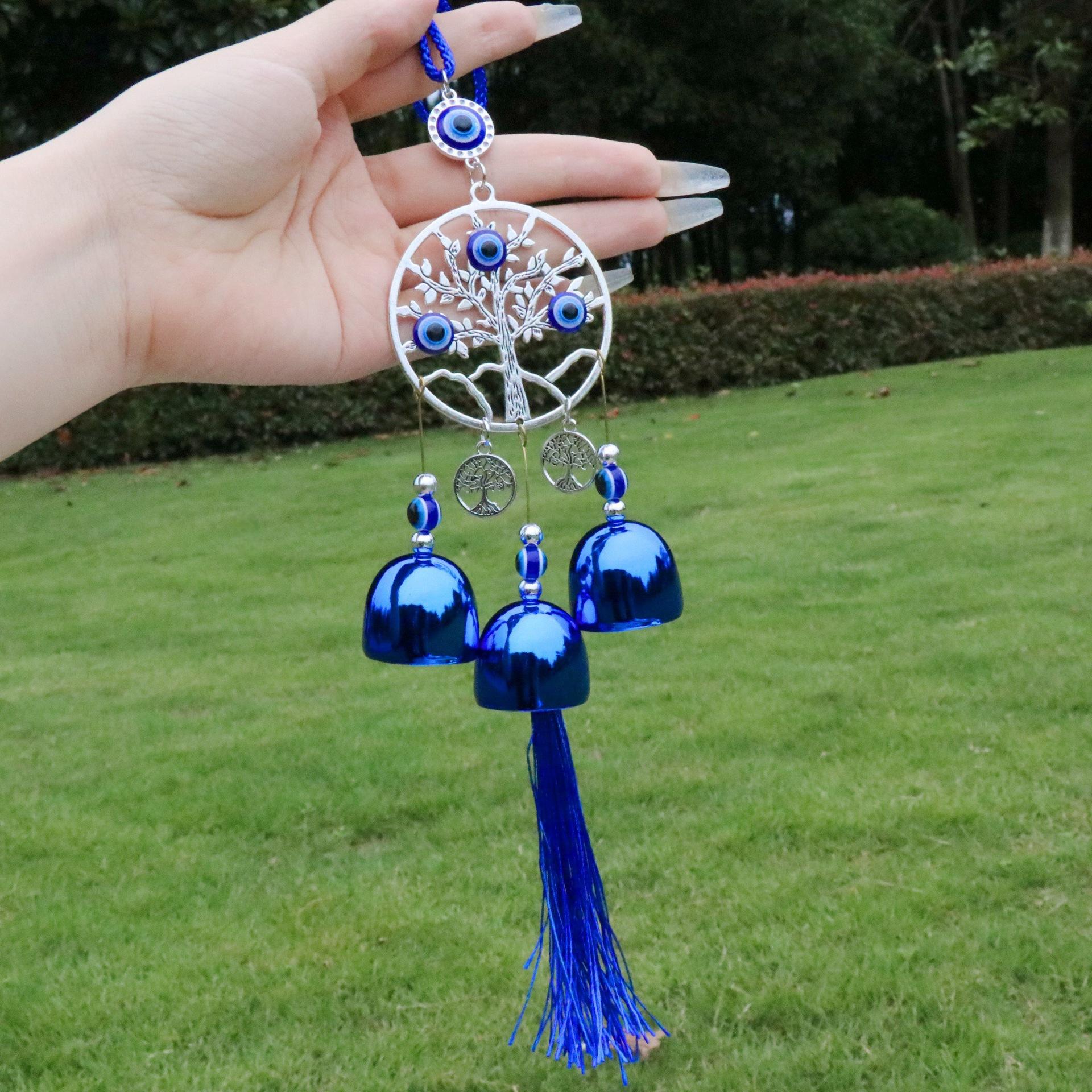 

Wall Decoration wall trailer hanging wind chimes blue eye bells metal pendant ethnic style home decoration car pendant