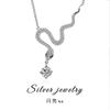 Moissanite Pendant Necklace Snake Jewelry High-end Fall Winter Accessory Women