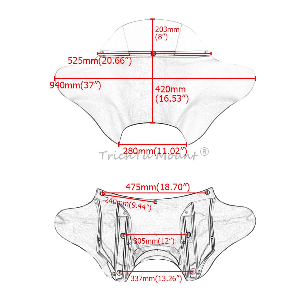 For Yamaha V Star 650 Classic XVS650A 1999-2015 Suzuki Honda Harley Motorcycle Part Front Batwing Inner Outer Fairing+Windshield