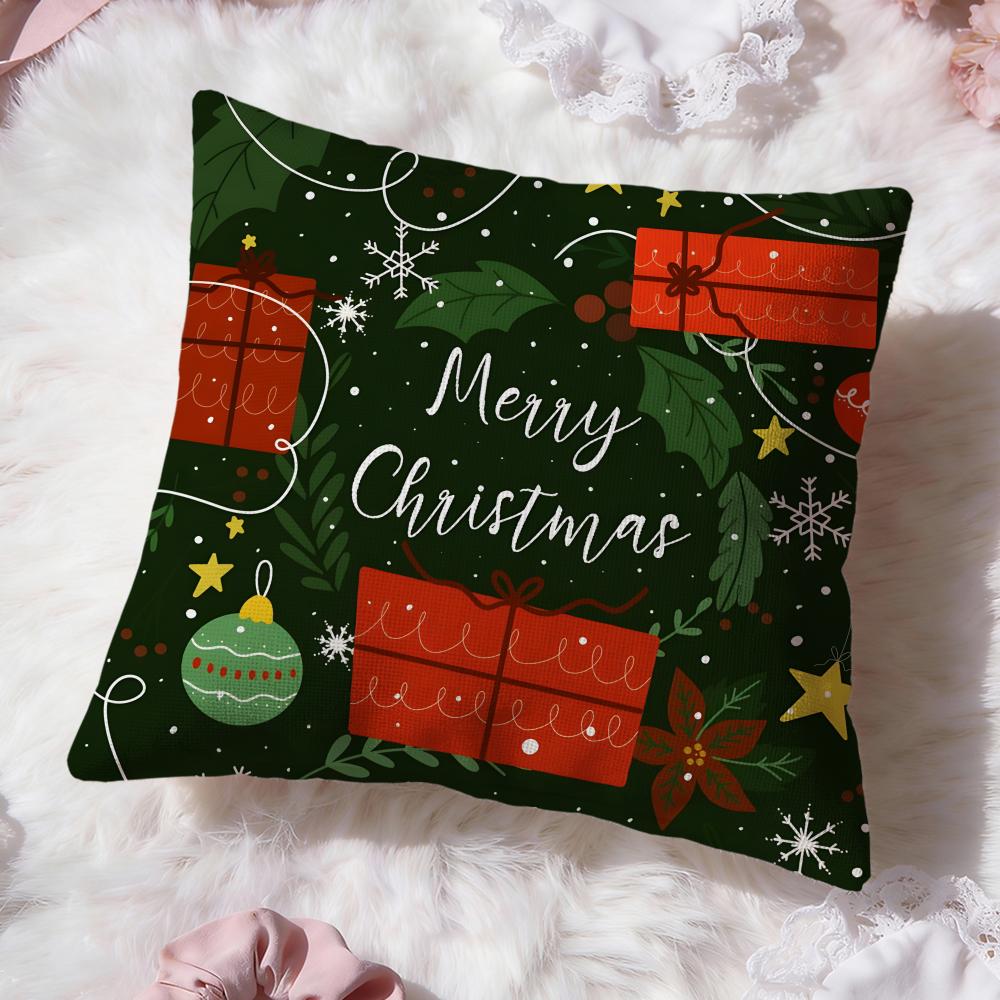 Christmas Cushion Cover Premium Comfort Reversible Pillow Cove -Two In One Design for Any Room & Car Interior
