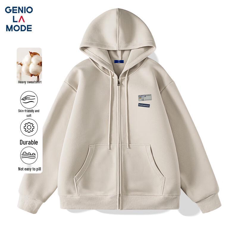 GENIOLAMODE Men's Hooded Heavyweight Cardigan Sweatshirt