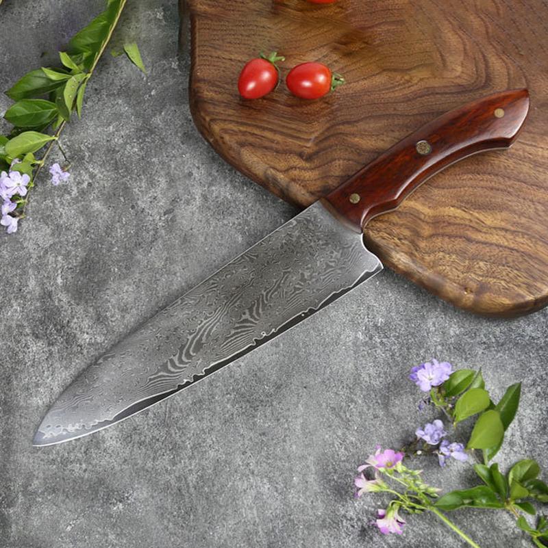 8 Inch Chef Knife 67-layers Damascus Steel 10Cr15Mov Blade Rosewood Handle Slicing Vegetables Cleaver Sashimi Meat Kitchen Knife