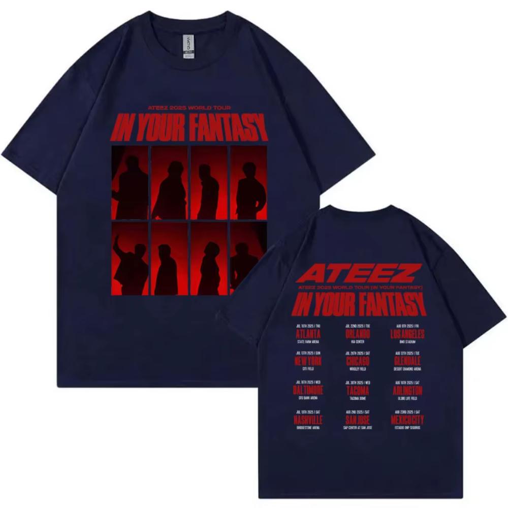 ATEEZ In Your Fantasy 2025 World Tour Tshirt Unisex Oversized Tshirts Men Womens Korean Fashion Trend T Shirts Kpop Streetwear