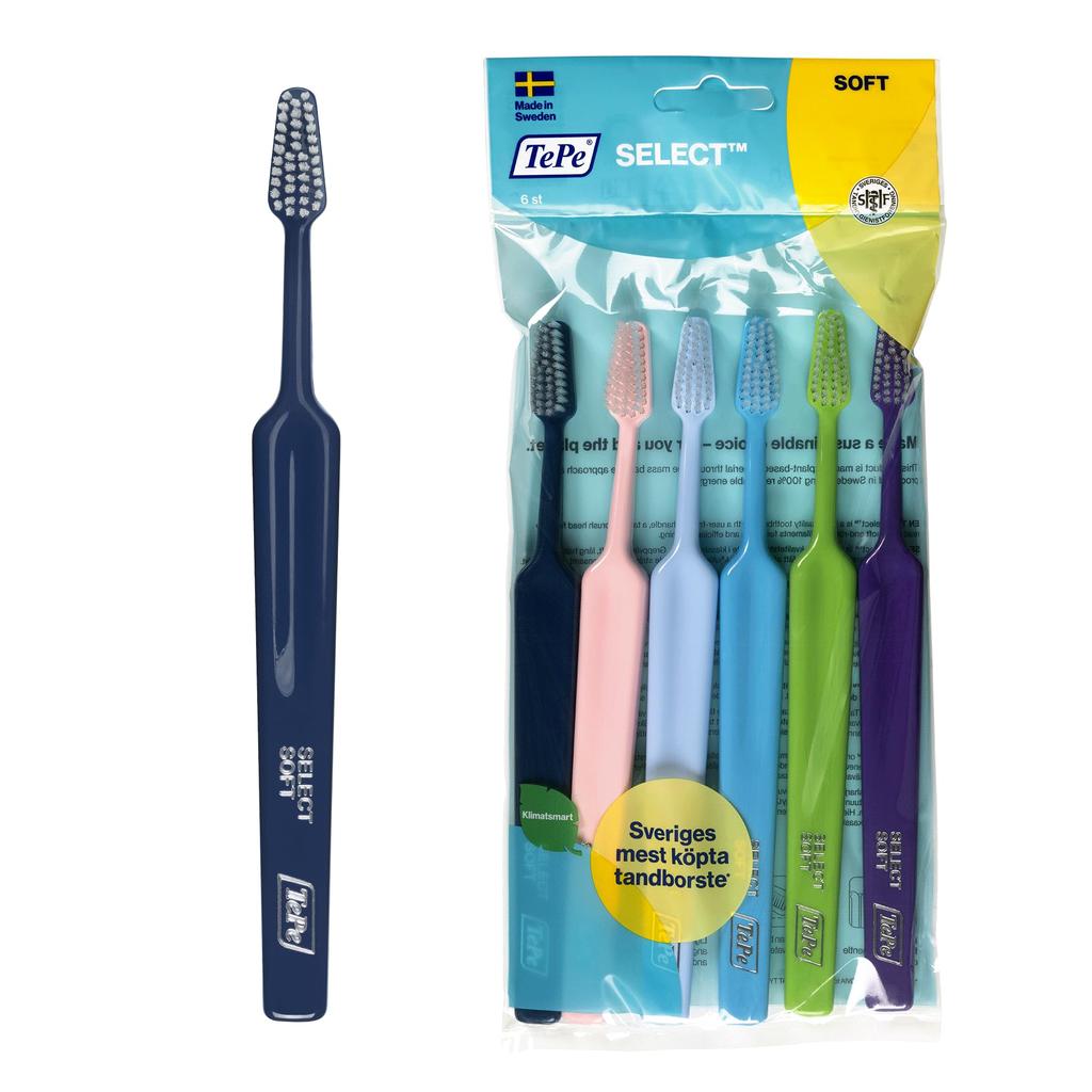 TePe Select Toothbrush, Soft, 6-pack (Authentic Product)
