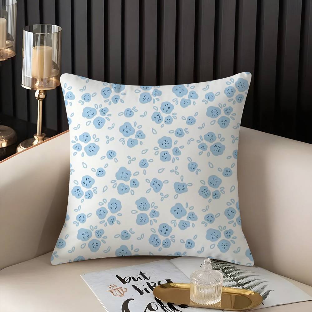 Fashion Small Florals Pillow Case Home Dorm Chair Back Short Plush Double-sided Printing Office Nap Time Cushion Cover