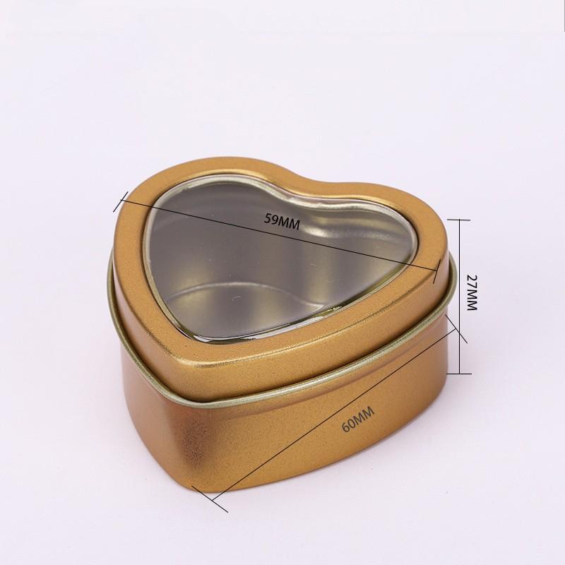 1Pc Heart Shape Aluminum Tin Jar for Cream Balm Nail Candle Cosmetic Container Refillable Tea Cans Metal Box Candy Packaging Box