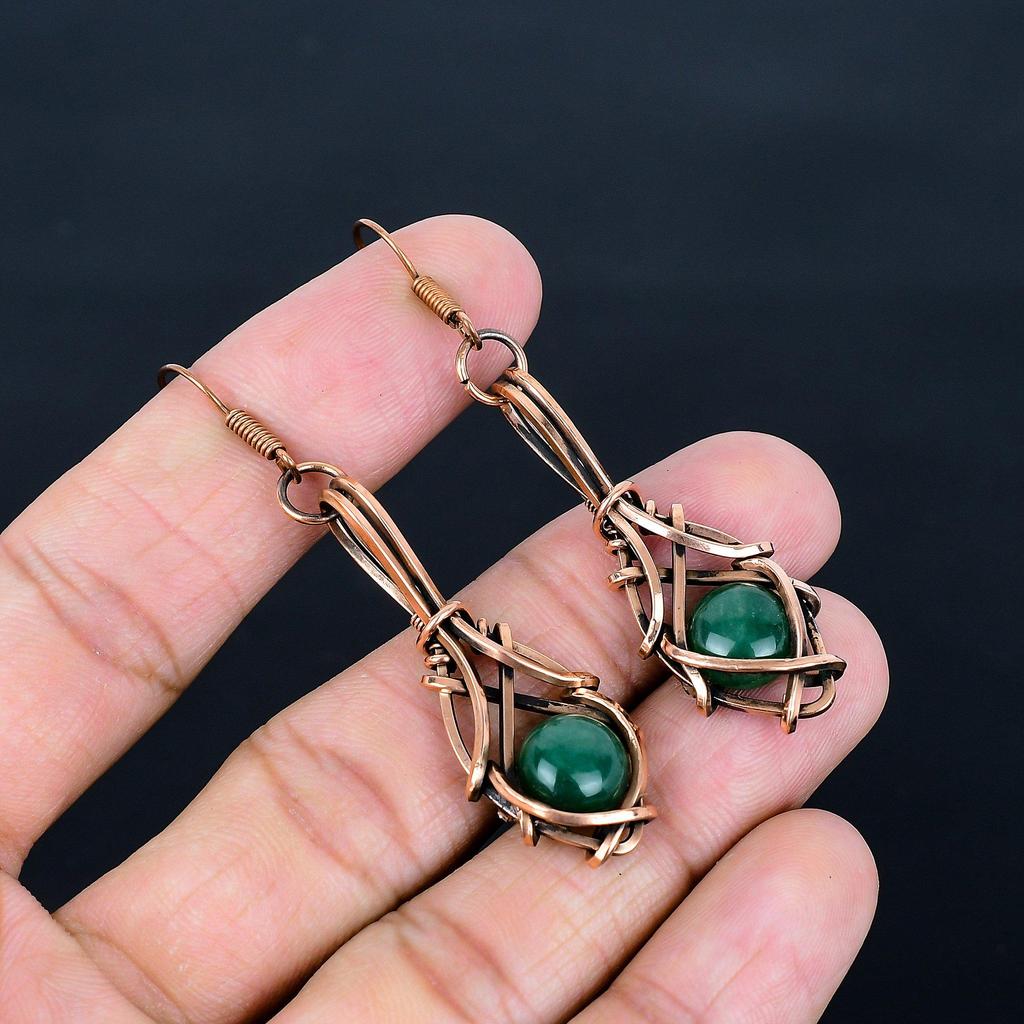 Kolczyki z zielonego onyksu, biżuteria ze srebra próby 925, prezent dla kobiet, ręcznie robione kolczyki, biżuteria z kamieniami szlachetnymi