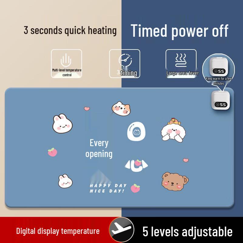 Heated Oversized Desk Pad & Mouse Mat with Timer