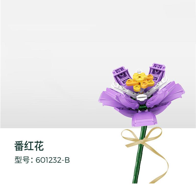 Sembo Blocks MOC Beautiful Flower Bouquet Roses Tulips Model Building Bricks Kids Present Valentine's Day Birthday Girls Gift