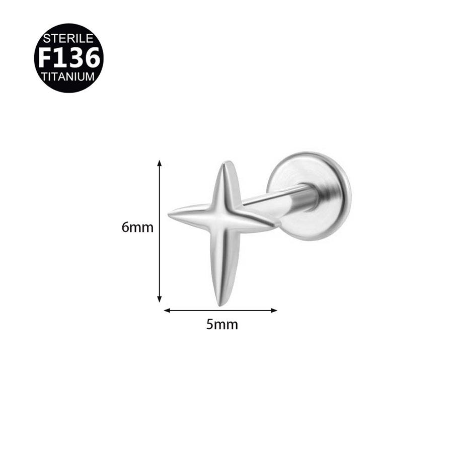 Titanlegierung Zahn-Anhänger-Ohrringe mit Zirkon, Pfirsichherz und Stern-Steckern 1.2x12mm white