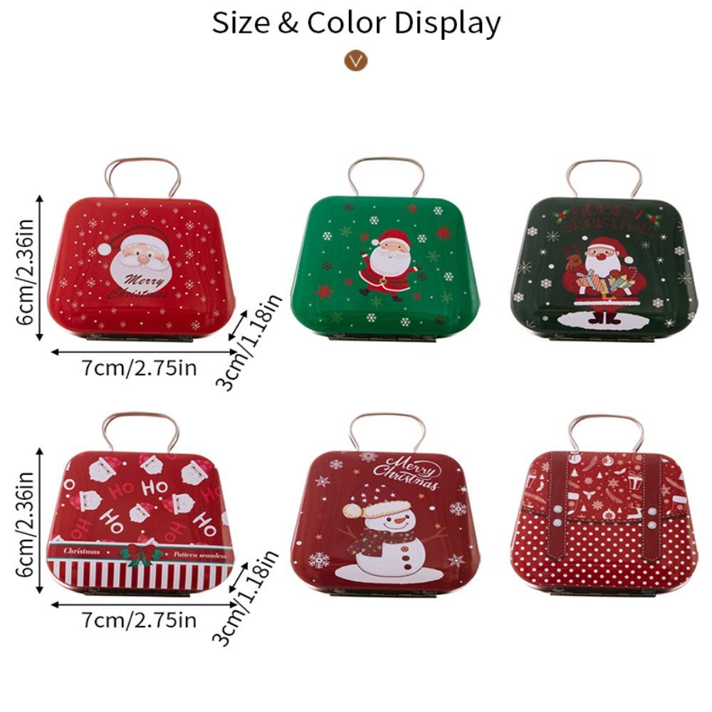 New Square Christmas Tin Box Santa Claus Multii Style Candy Packaging DIY Metal Tin Storage Box Home