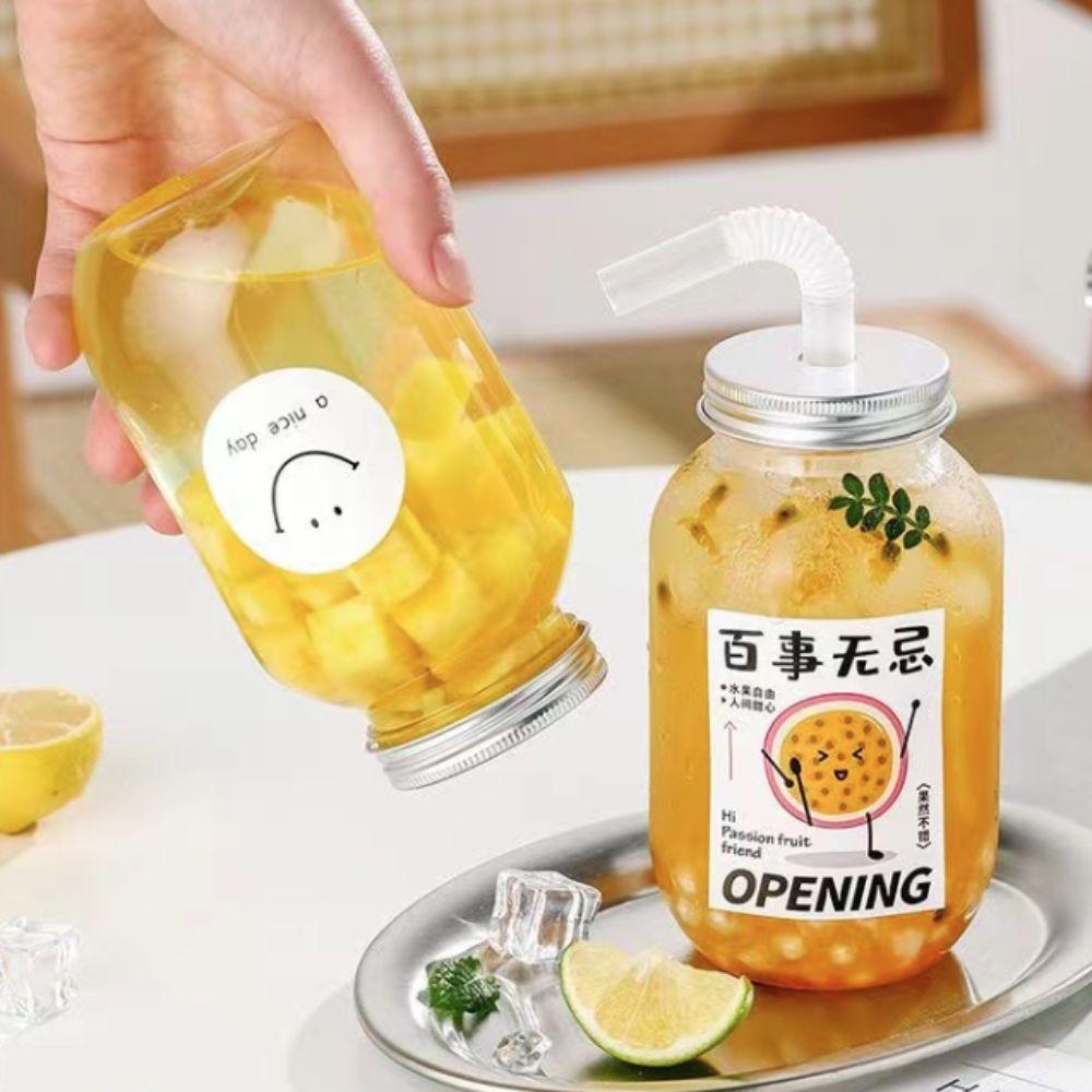 Food Grade Plastic Commercial Juice Bottle Transparent Milk Tea Cup  Drink Shop