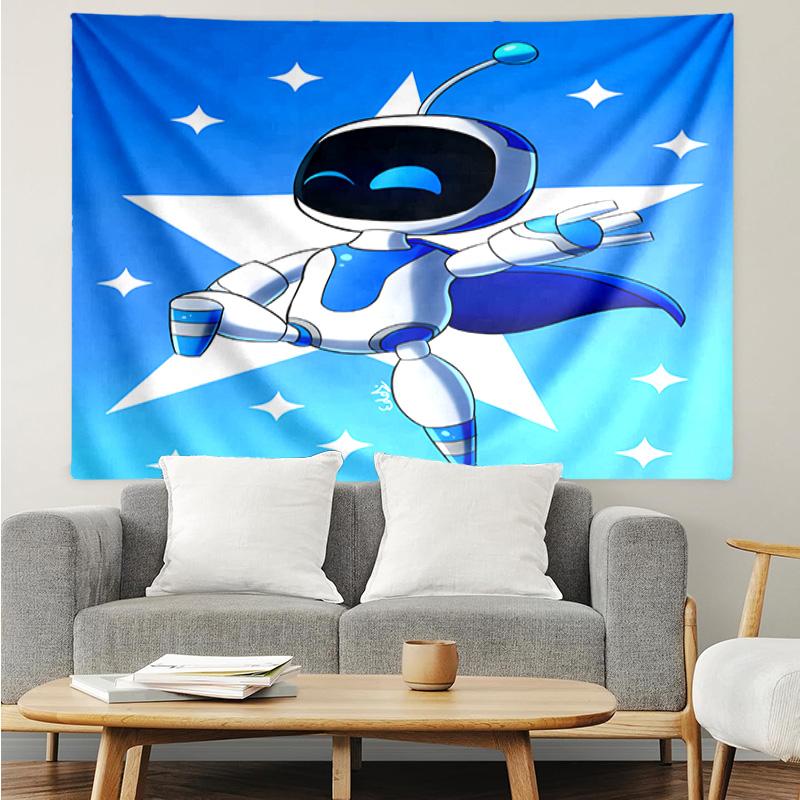 Space Adventure Astro Bot Tapestry Hanging for Bedroom,Livingroom, Playroom,Decor Art Room Wall Tapestry Holiday and Birthday Gifts