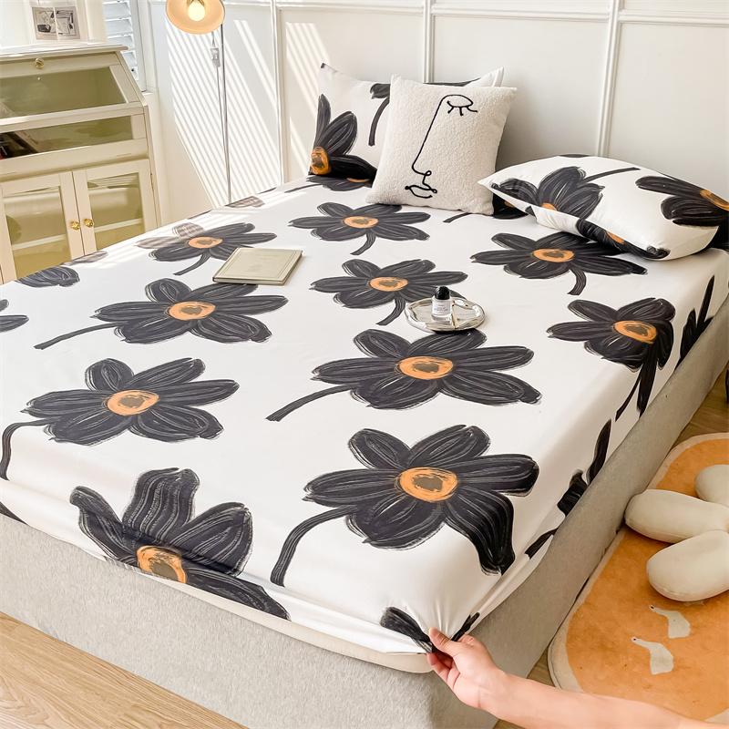 Printed Fitted Sheet Sets Lençol Single/Full/Queen/King Size Bed Sheets with Pillowcase for Home Elastic Band Mattress Cover
