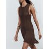 Za2025 Summer New Women clothes Fashion Temperament Minimalist Sleeveless round Neck Knitted dress 6236012 700